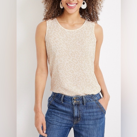 Maurices Tops - NWT Maurices Delton Leopard Zipper Back Tank, Size XS, Casual Summer Date Night